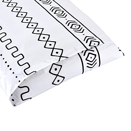 Bedding Standard Size Pillow Case Set Of 2, Black Stripe Geometric Printed On White With Envelope Closure,100% Polyester Soft Breathable Lightweight Wrinkle Resistant And Durable Standard(20*26Inch) #TOP6