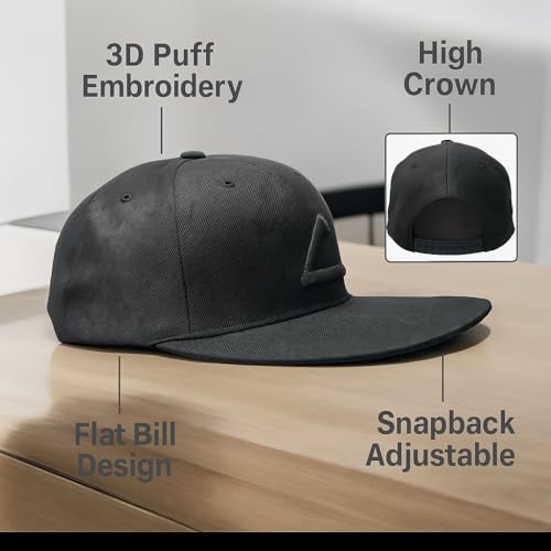 Embroidered Ash Anime Inspired Ketchum Costume Cap in Black on Black 3D Puff Design, AP Custom Snapback Flatbill League Trainer Anime Cosplay or Halloween2