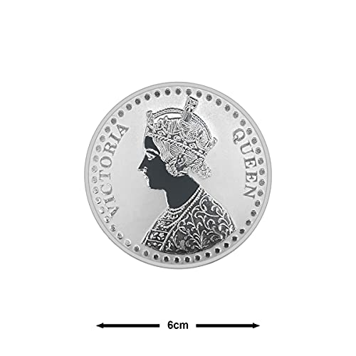 Image of MAA SILVER Pure Silver Queen Victoria BIS Hallmarked Round Coin Chandi Sikka Perfect for Gifting Investment (999 Purity)