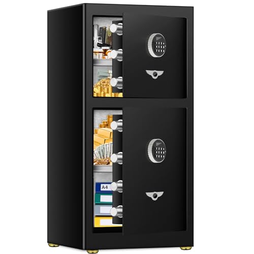 [𝟐𝟎𝟐𝟒 𝐍𝐞𝐰] 7.6 Cu Ft Extra Large Home Safe Fireproof Waterproof with [DOUBLE SAFES], Heavy Duty Digital Security Box with [Hidden Compartment], Fireproof Safe for Home Business Office USE