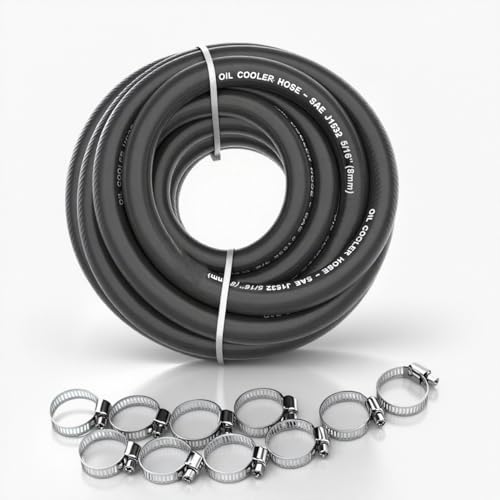 Image of 5 /16 Transmission Oil Cooler Hose J1532 Fuel Line Hose 300PSI Push Lock with Clamps 20FT