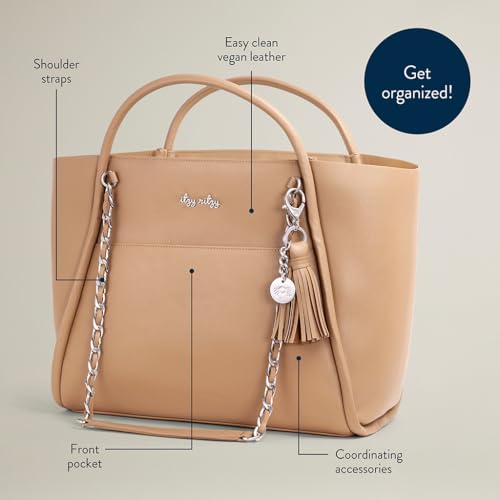 Itzy Ritzy Boss Tote Diaper Bag – Vegan Leather Tote Bag with Stroller Straps, Changing Pad, Shoulder Straps, Hook Closure & Removable Tassel (Chai) by Itzy Ritzy - Image 5