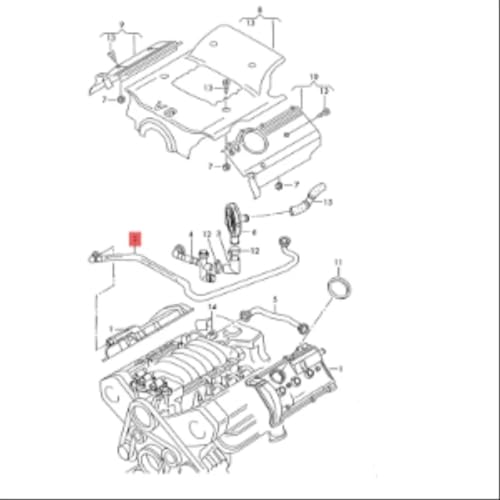 Manguera de purga del cárter para Skoda Superb 2.8 V6 de 2002 a 2008 5