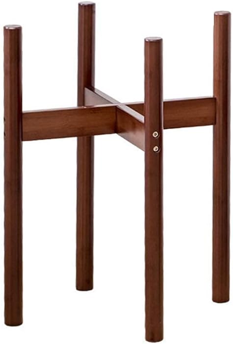 Mid Century Potted Plant Holder Wood Sturdy Plant Stand Rustic Flower Pot Holder Display Rack Indoor Outdoor Flower Rack Brown 32x33cm(13x13inch)