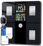 GE Scale for Body Weight, Body Fat, BMI, Muscle Mass, Smart Bathroom Scales with 14 Body Composition Metrics with Large Display, Accurate Bluetooth Weighing Machine with Fitness App, 400 lbs, Black
