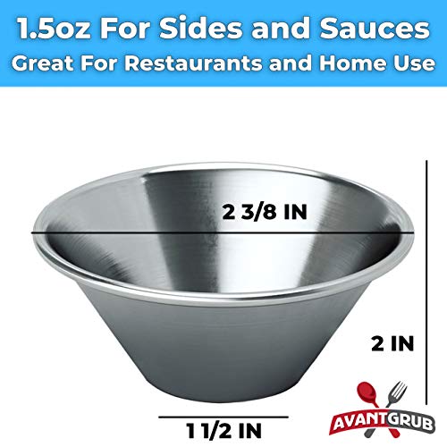 Pro Grade, Stainless Steel 1.5 Oz Sauce Cups 36 Pack. Reusable, Stackable Metal Portion Containers For Sampling, Salad Dressing, Sides Or Dipping Sauces. Small Ramekin For Restaurant, Catering Or Deli #TOP5