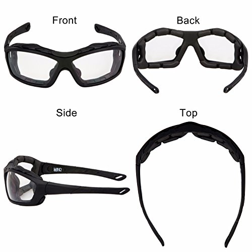 WYND Blocker Motorcycle Riding Glasses Extreme Sports Wrap Sunglasses (Black/Clear)2