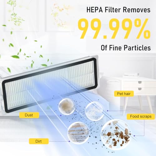 Image of HASTHIP Drea*me Vacuum Cleaner Accessories for Drea*me L10s Ultra /L10 Ultra Robot Vacuum Cleaners Replacement Accessories with 4 Side Brushes, Activated Carbon Filtration Net, Mops, Dust Bags