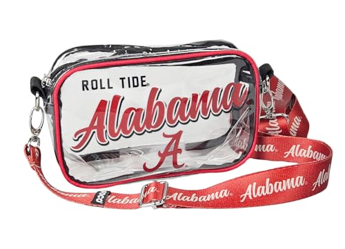 University of Alabama Crimson Tide Crossbody Clear Stadium Bag–Convenient & Compact Hands-Free 8” UA Camera Pouch for Valuables–Great for Games, Graduations & Concerts–NCAA Stadium Security Approved
