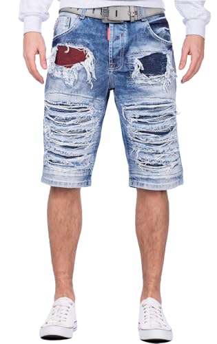 Short en jean homme regular avec poches cargo pour un look d'été confortable