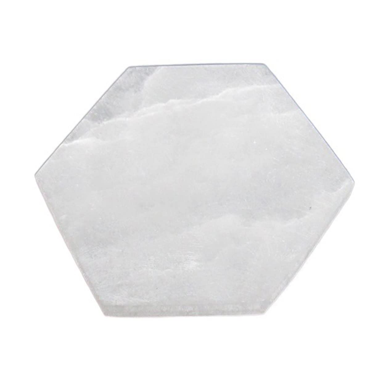 Placa hexagonal de selenita LQYXGS en piedra natural tallada de alta calidad