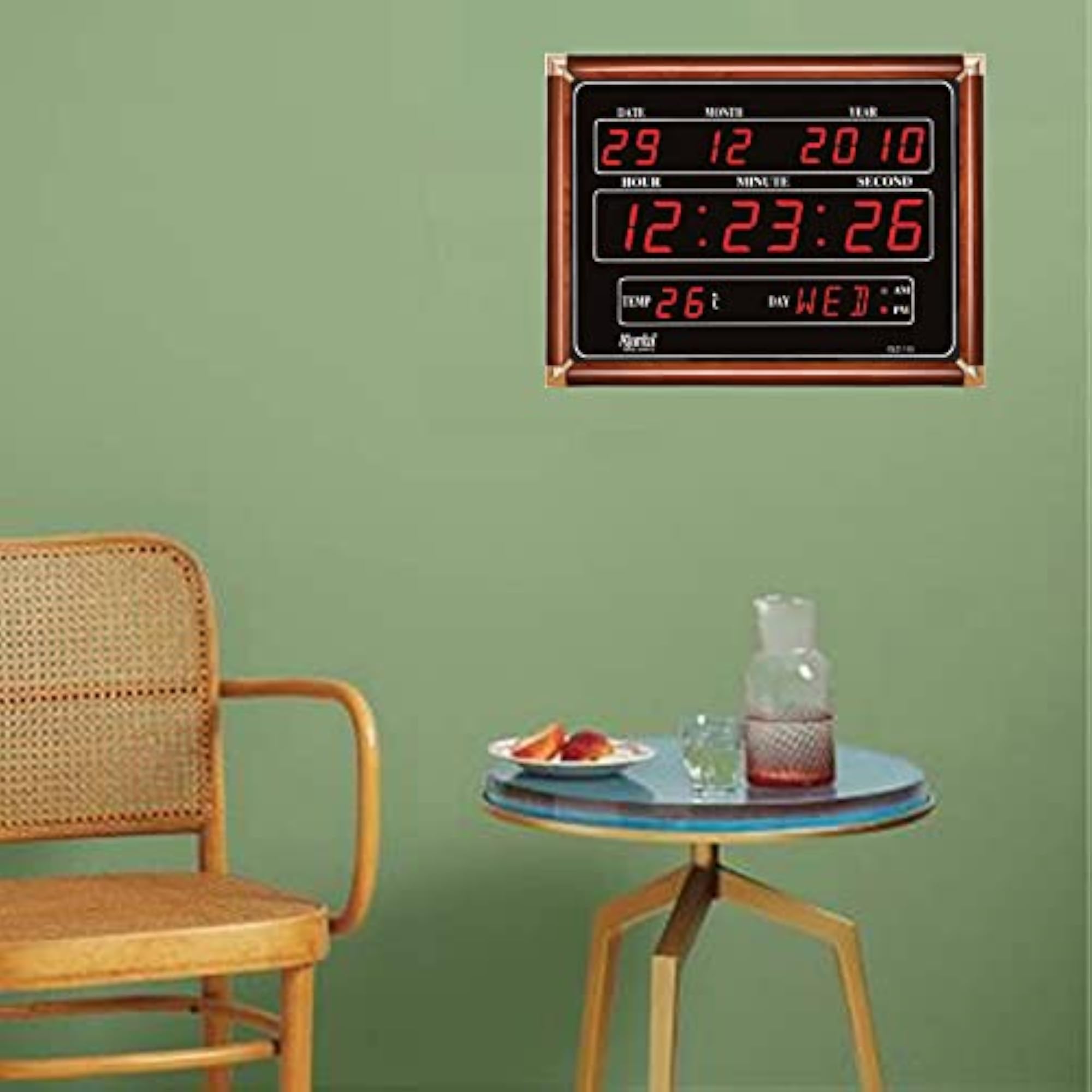 Plastic Digital Red LED Rectangle Wall Clock OLC - 113