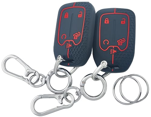 Coque de clé pour Chevy Silverado anti-choc en silicone noir et rouge 2019