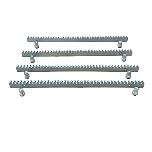CDZHLTG Cremallera Puerta Corredera 2 Metros Cremallera de Acero Cincado, Barra Dentada Acero Galvanizado para Motor de Puerta o Cancela Corredera, 4pc/2M Heavy Duty Gear Rack