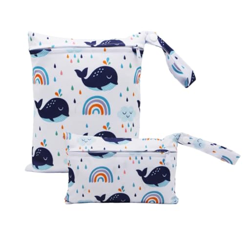 BAUCH Bolsa Impermeable Piscina 1 set de bolsas de almacenamiento de pañales para bebés con diseño de ballena (adecuada para almacenar pañales al salir de casa)