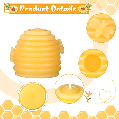 8 Pieces Beeswax Beehive Candle Set Bee Shaped Votive Candles Honeycomb Bee Baby Shower Party Favors Home Decoration Bee Themed Gifts #TOP2