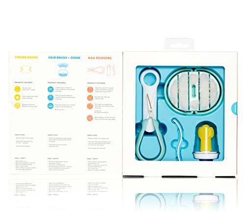 Frida Baby Grooming Kit Includes Finger Brush With Storage Stand Hair Brush With Case Styling Hair Comb Easy Grip Nail Scissors With Nail File And Case #TOP1