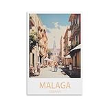 PuPLuM Espana Malaga Vintage-Reiseposter, 20 x 30 cm, 