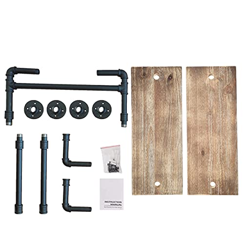 Lohfgf Industrial Pipe Shelf,2 Tiered Metal Towel Racks For Bathroom,24Inch Industrial Pipe Floating Shelves Shelving,Rustic Wood Wall Mount Shelf With Towel Bar,Iron Towel Holder #TOP2