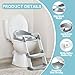 COOSEYA Potty Training Toilet with Step Stool Ladder, Toddler Kids Potty Training Seat for Boys Girls, Foldable Anti-Slip Toilet Toddler Seat Splash Guard Soft Cushion Safety Handles (Grey)