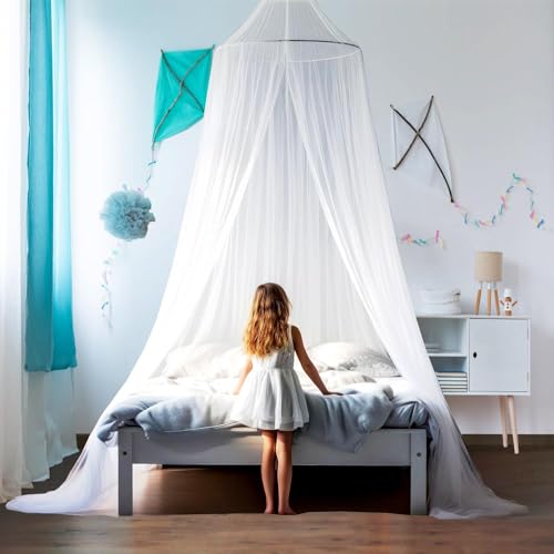 SZHTFX Mosquito Net for Bed, Large Dome Canopy Mosquito Net for Single/Double Bed,Easy Installation for Travel and Home