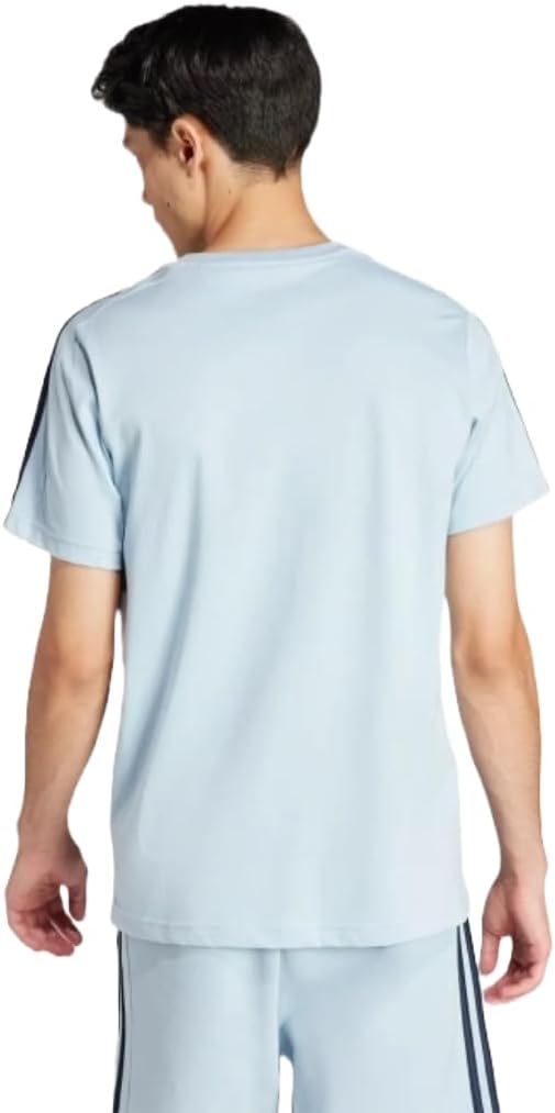 Adidas Mens Essentials Single Jersey 3-Stripes T-Shirt Legacy - Image 2