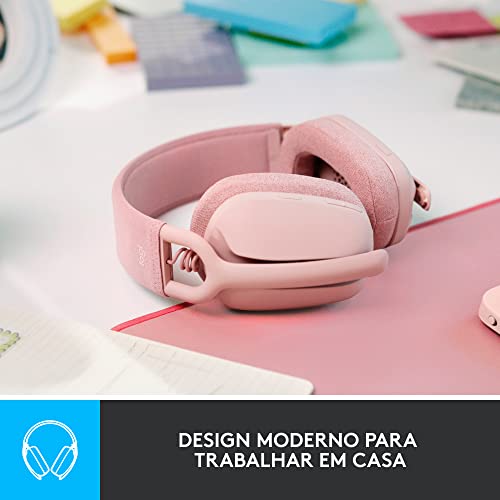 Headset Sem Fio Logitech Zone Vibe 100 Com Microfone Flip- to-Mute Com Cancelamento de Ruído, Conexã