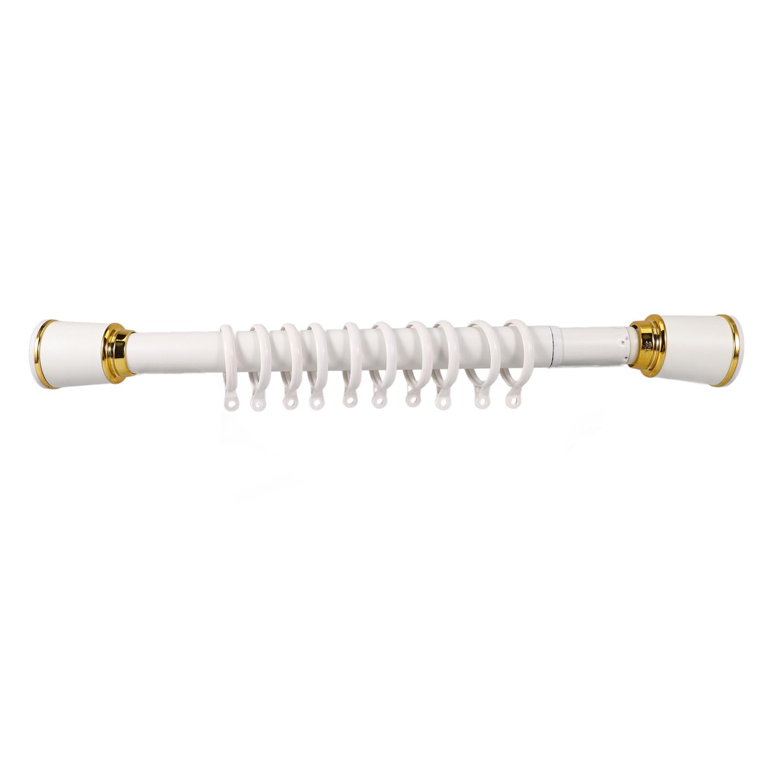 Barra Telescópica De Acero Carbono Para Cortinas Barra De Ropero Ajustable Sin Taladrar Soporte Multifuncional Para Cortinas y Ropa Perla white