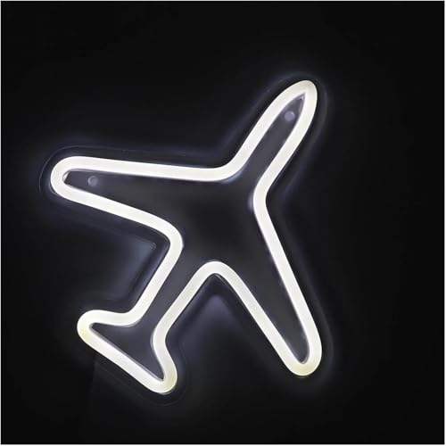 Panneau néon LED avion cadeau original veilleuse murale design