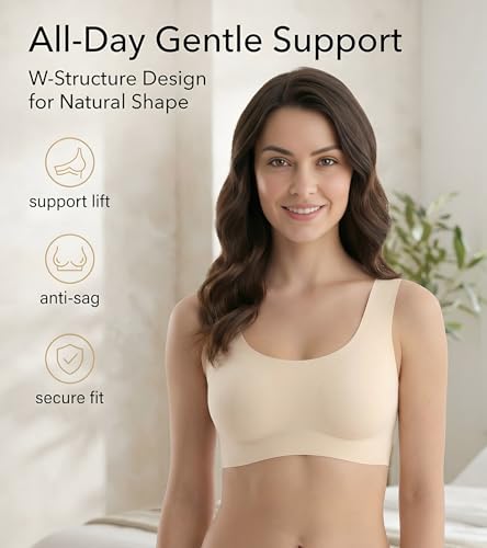 Image of DClub Comfort Revolution Seamless Bra -Easy lite Full-Coverage Wireless Everyday Bra with Soft Comfort with Removable Pad.