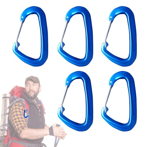 Zuasdvnk Gancho de clip para llavero, mosquetón en de anillo en D, hebilla de escalada portátil para exteriores, accesorios para camping, senderismo, mochileros