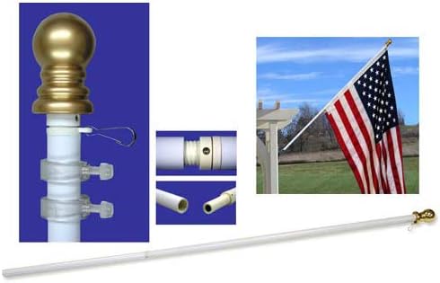 US Flag Store Telescopic Military Flagpole Kit with Adjustable Bracket Bundle, 3 by 5-Feet, Air Force Flag