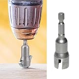 Hex Shank Wing Nut Driver Socket – Butterfly Bolt Wrench Adapter for Electric Drill and Screwdriver, Efficient DIY Tool(Silver)