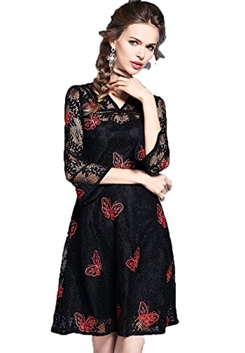 Robe brodée en corne YALI Noir L : l'excellence de la coupe courte