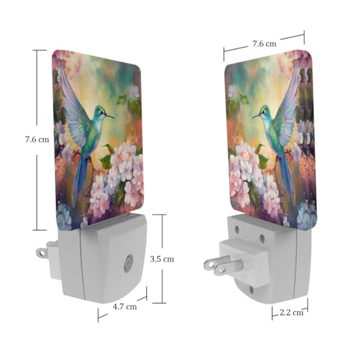 Night Lights Plug Into Wall 2 Pack, Hydrangea Hummingbirds Night miniatura 7
