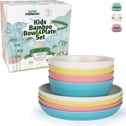 10 Best Bamboo Plate Sets That Elevate Every Meal Experience 4 Grow Forward Bamboo Kids Plates and Bowls Set