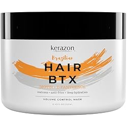 KERAZON Brazilian Hair BTX Treatment Mask 8oz 236ml provides repair for damaged, dry, smoothing, deep conditioning and hydration, nutrition, shine, softness, volume control and smoothness.