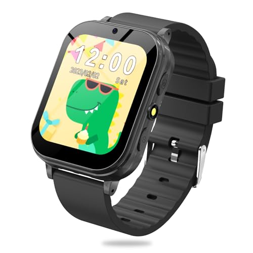 Smart Watch for Kids,Smart Watch Boys Girls with 22 Games Alarm Clock Calendaring Camera Music Player Time Display Video & Audio Recording, Toys for 3-12 Y Old Boys Touchscreen Toddler Watch (Black)
