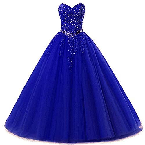 Zorayi Damen Liebsten Lang Tüll Abendkleid - Ein eleganter Traum in Blau!