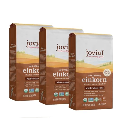 Jovial Organic Einkorn Whole Wheat Flour, High Protein, 32 Oz, 3 Pack