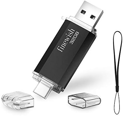 USB C Flash Drive 32gb, 2 in 1 Type C Memory Stick 32gb USB Key Portable Otg Pen Drive 32gb for Tablets, New Macbook, Android Smartphones, Samsung, Huawei, Oneplus Etc. (Black)