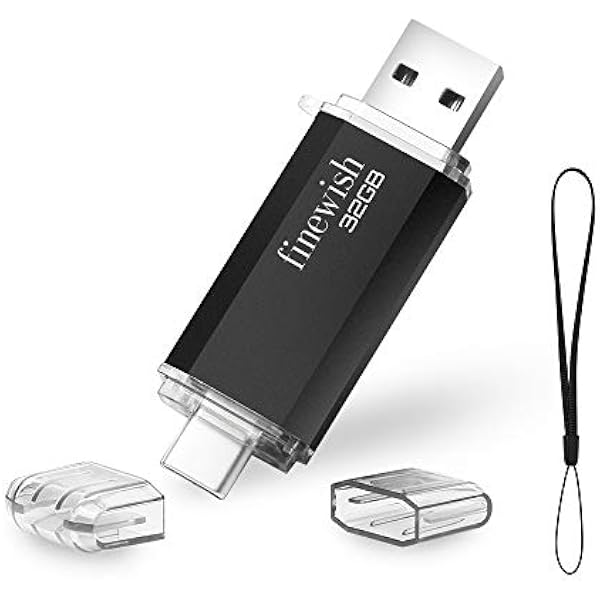 HAODIUSB88 USB Typu C 32 GB, 2 w 1 OTG Pamięć Przenośna, USB 2.0 Flash Drive Do MacBook Pro, Telefonu Komórkowego, Pada, Laptopa i Komputera (Czarny)