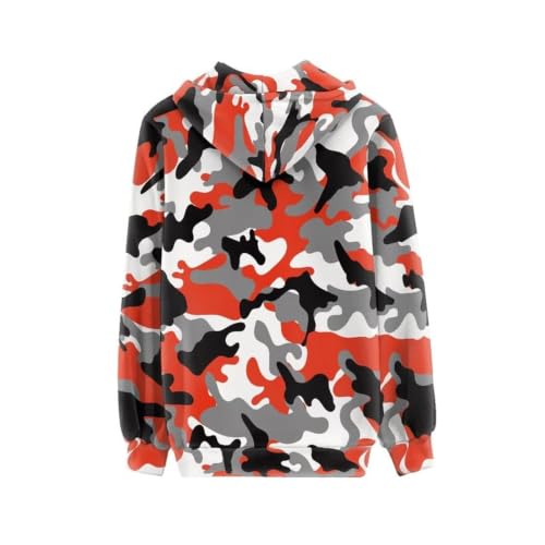 Sweat à Capuche zippé avec imprimé graphique moderne et poches pratiques