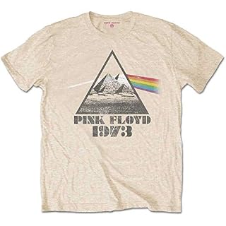 Rock Off Pink Floyd Dark Side of The Moon Pyramids Officiel T-Shirt Hommes Unisexe - Les Beatles, Paul McCartney, John Lennon, RIngo Starr, George Harrison
