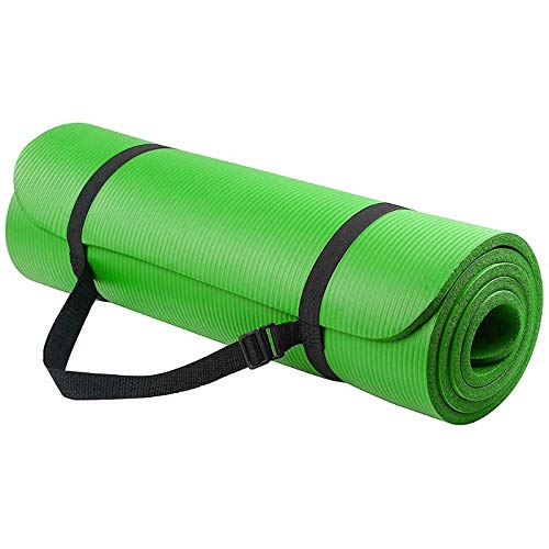 Esterilla Yoga 1 Juego de esterilla Yoga Extra gruesa 1cm, cojín Fitness for Pilates, almohadilla ejercicio antideslizante, equilibrio alta densidad, 183cm largo
