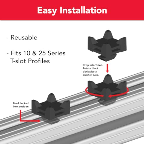 8020, 12314, 10 and 25 Series Nylon Cable Zip Tie Mounting Block 80/20 Cable Tie Mount for Wire Management (25 Pack) miniatura 4