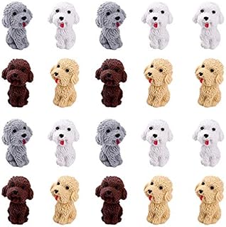 NUOBESTY 20Pcs Animal Erasers Simulation Tiny Teddy Dog Pattern Erasers Pencil Painting Drawing Erasers School Stationery Supplies for Children Kids Random Color