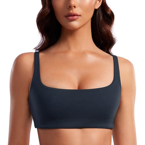 Image of CRZ YOGA Butterluxe Square Neck Sports Bras | Light Support, Removable Pads, Yoga, Extremely Soft, Low Coverage, Adjustable Spaghetti Straps, for Women