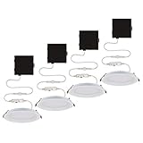Slim Baffle 4 in. Color Selectable New Construction and Remodel Canless Recessed Integrated LED Kit (4-Pack)