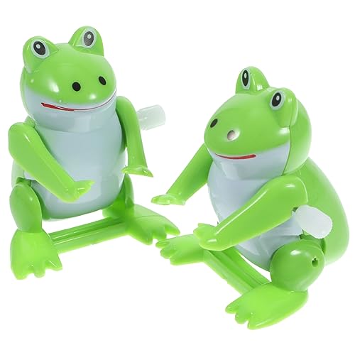 VICASKY 2pcs Wind-up Frog Toys Moving Frog Jumping Toys for Boys and Girls Party Small Jumping Bulk